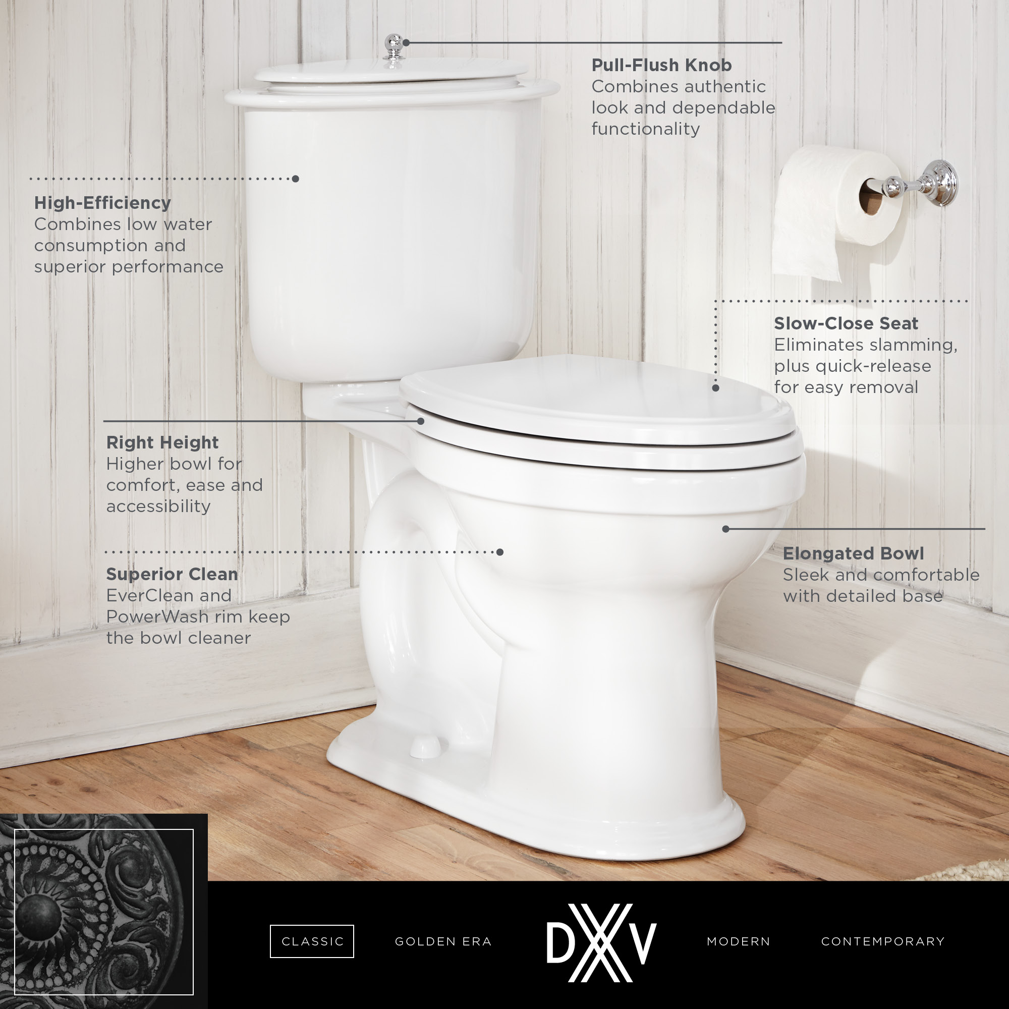Oak Hill® Two-Piece Chair-Height Elongated Toilet with Seat